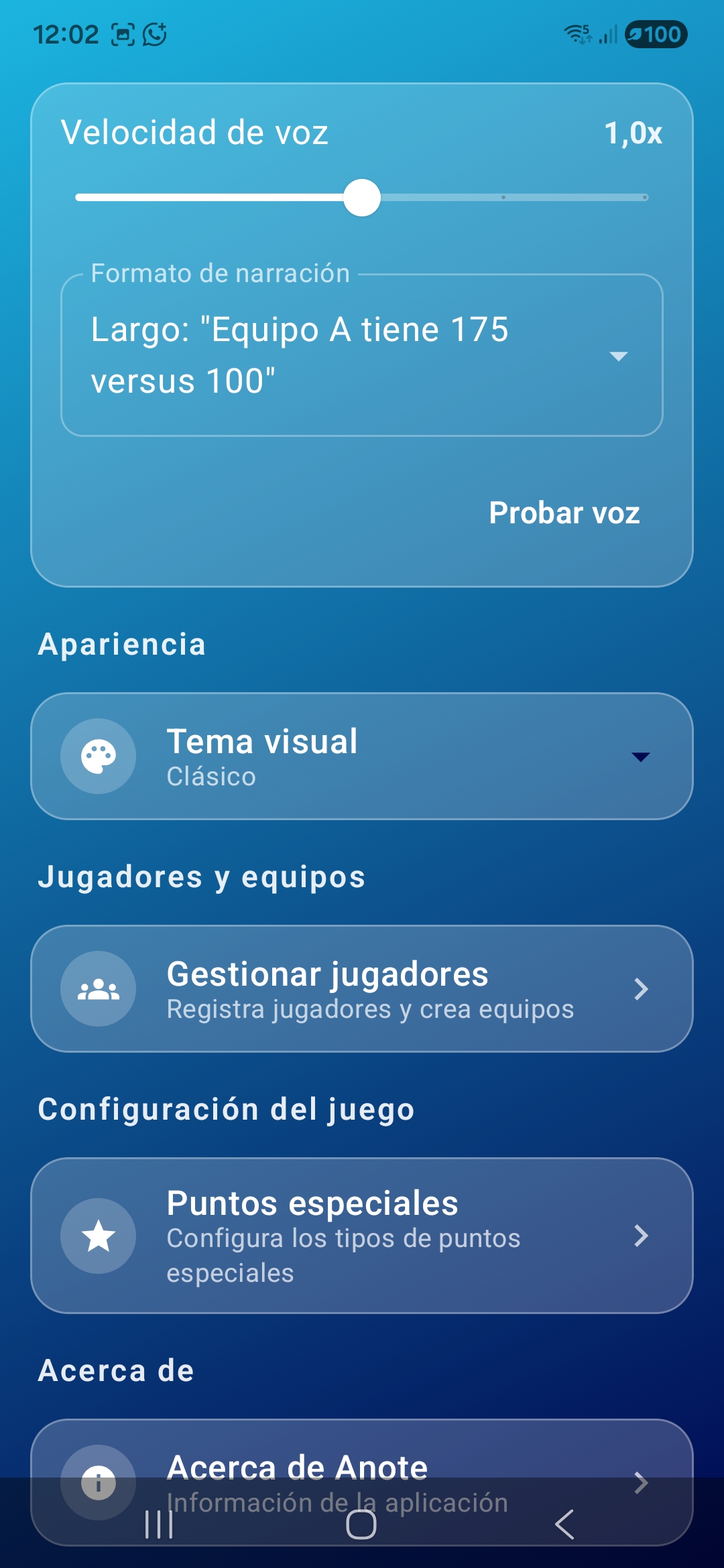 Configuración completa